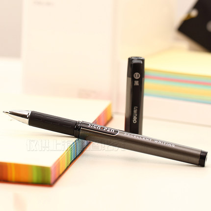 得力S73中性笔水笔大笔画碳素水笔1.0mm签字笔书写顺滑办公文具