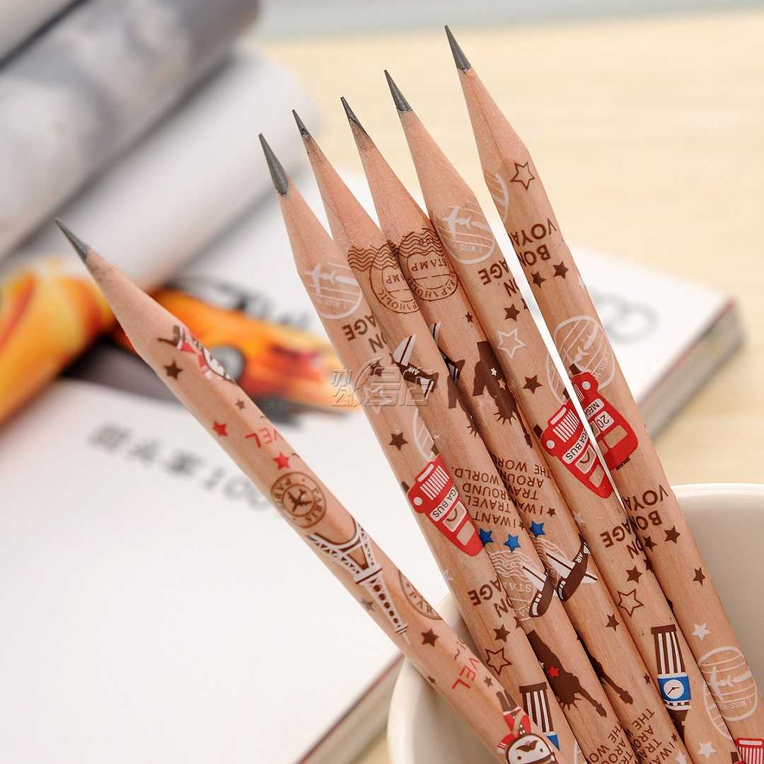 得力S925铅笔 学生铅笔 HB铅笔 六角杆可爱卡通绘图铅笔 12支/盒