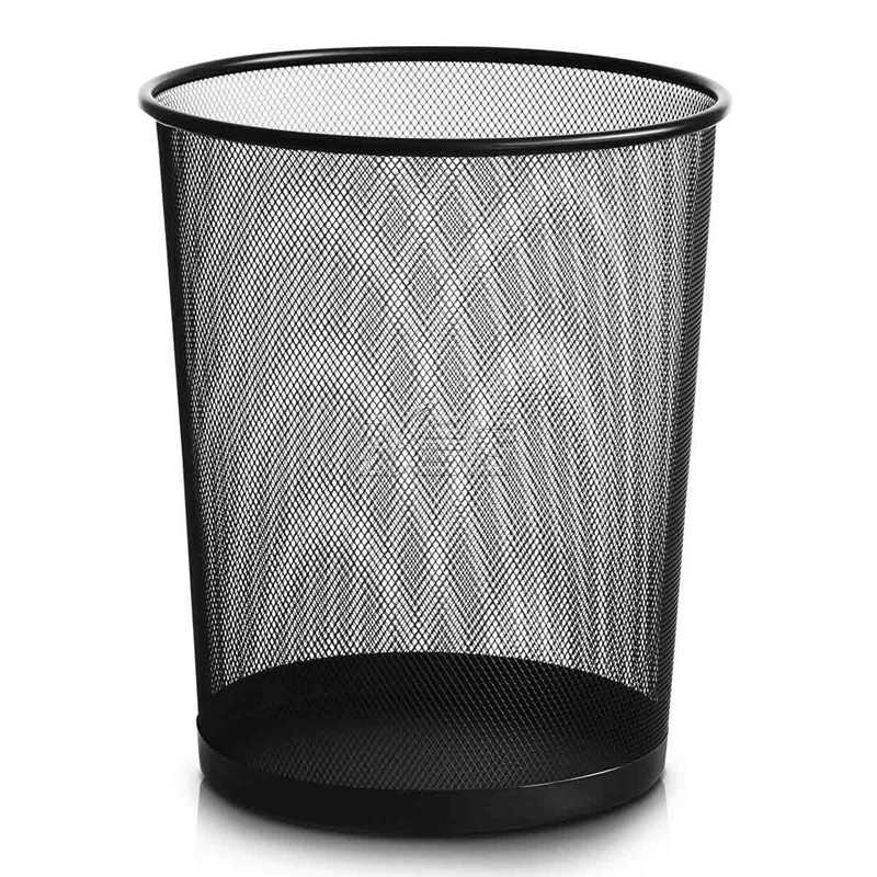 金属网状大号垃圾筒/废纸篓黑色 铁网垃圾桶 网状垃圾桶