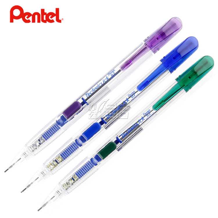派通PD107T活动铅笔 0.7mm自动铅笔 透明笔杆 学生自动铅笔