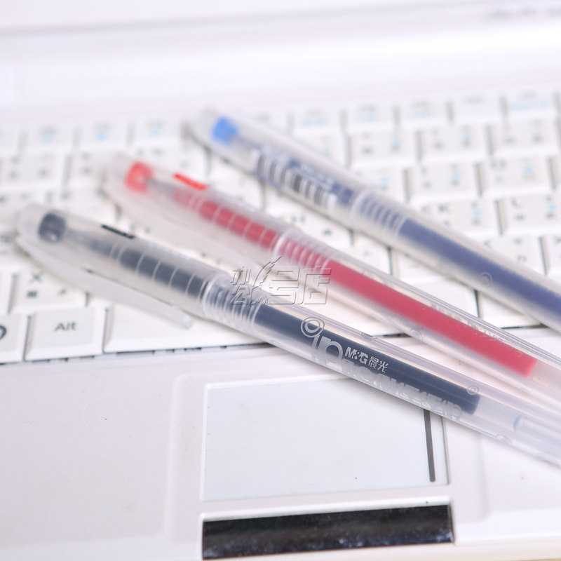 晨光GP1700中性笔 水笔 签字笔 雾杆先锋 透明杆中性笔 0.5mm