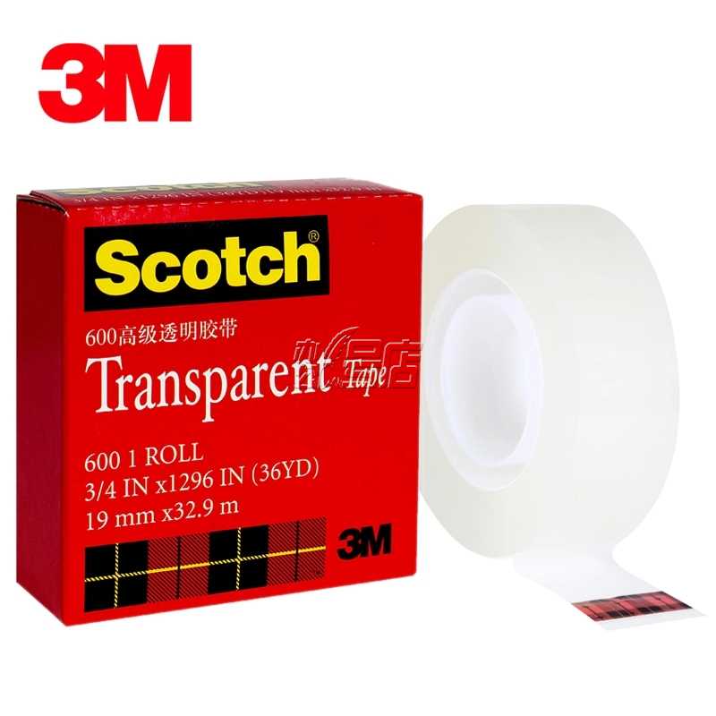 3M思高600胶带 透明胶带 测试胶带 胶纸 19mm*32.9m