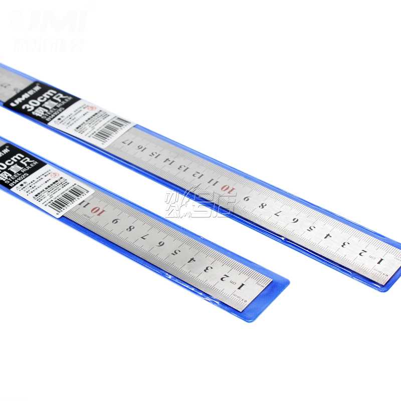悠米B14102S-B14103S不锈钢直尺 尺子 测量工具加厚钢板尺20/30cm办公用品