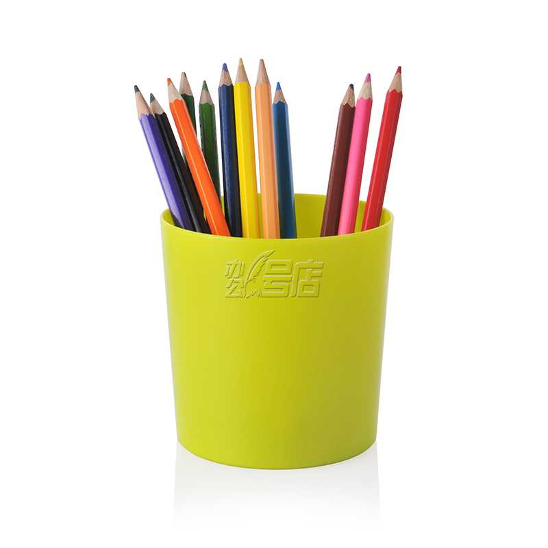 笔筒圆形创意时尚摆件小型文具办公室用品收纳架塑料赞扬85110