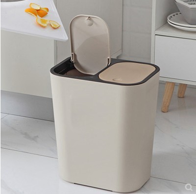 双分类垃圾桶厨余垃圾家用双桶干湿分离办公室带盖